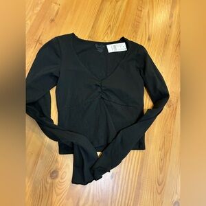 Pacsun new w tag Black Long-Sleeve Twist Front Women's Top